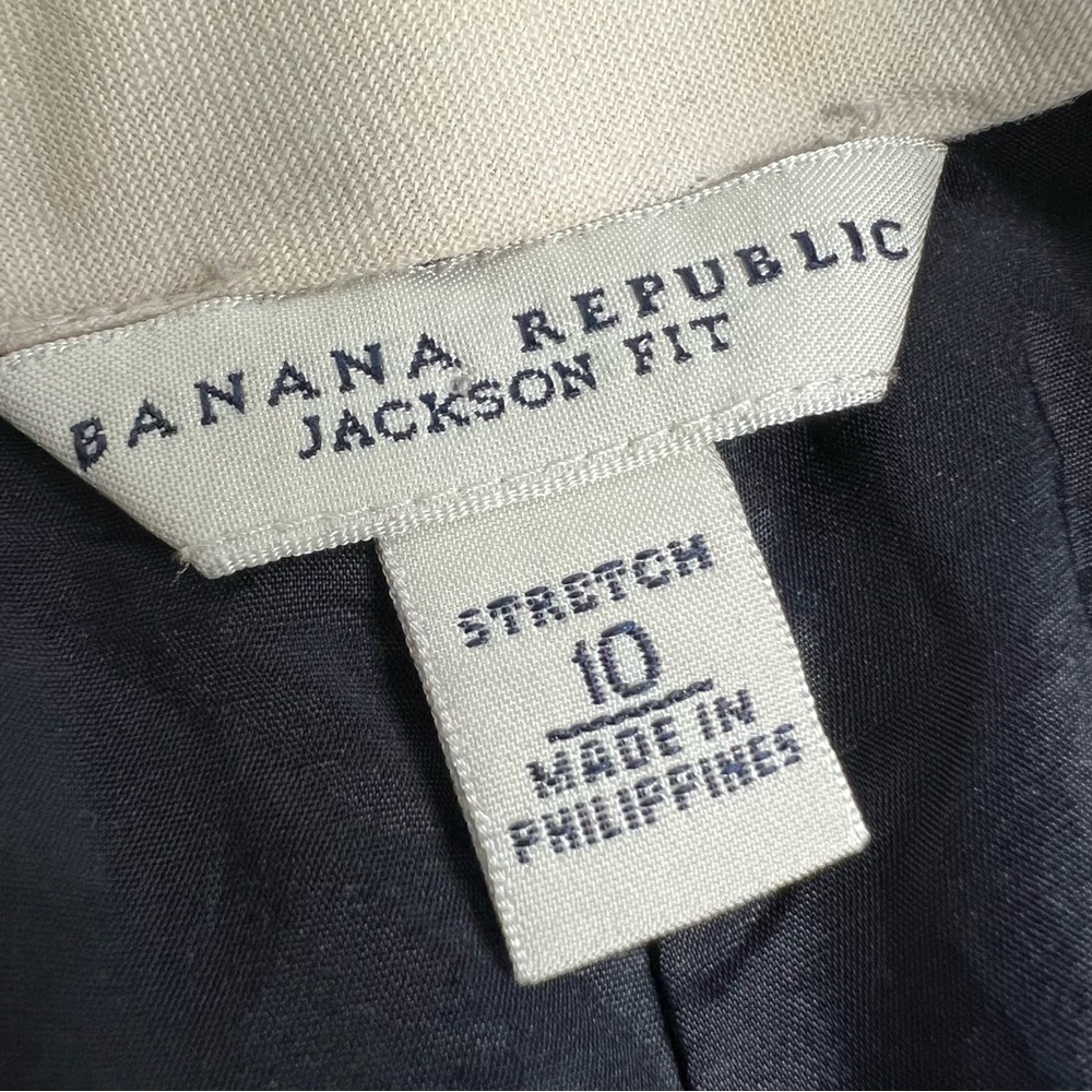 BANANA REPUBLIC JACKSON-FIT BLACK LIGHTWEIGHT WOOL TROUSER size 10 - Picture 3 of 7